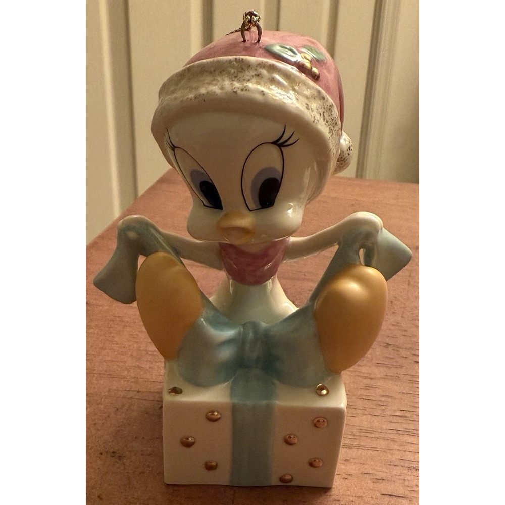 Lenox Tweety Wraps Up The Holidays Looney Tunes Porcelain Ornament W/ Cert‎